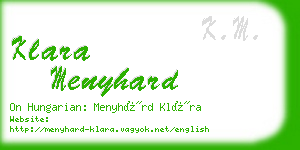 klara menyhard business card